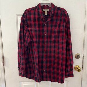 Duluth Trading Co. Men's Classic Red Plaid Flannel Button-Down Sz XL